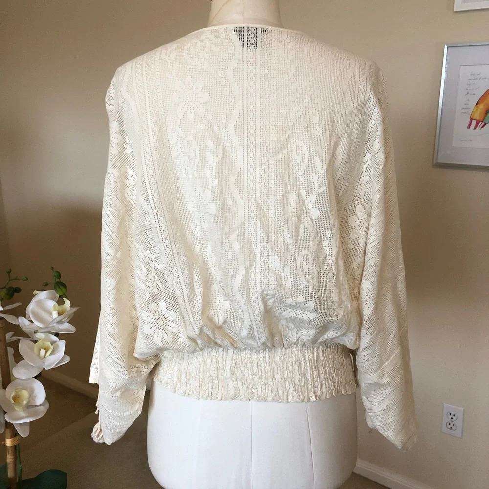 VINEET BAHL cream Iona lace embroidered top